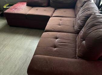 Free Red L-shaped Couch (Tyvola/Tryon area)
