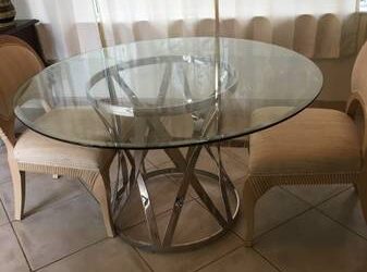 FREE glass top chrome base dining table (West Palm Beach Old Northwood)
